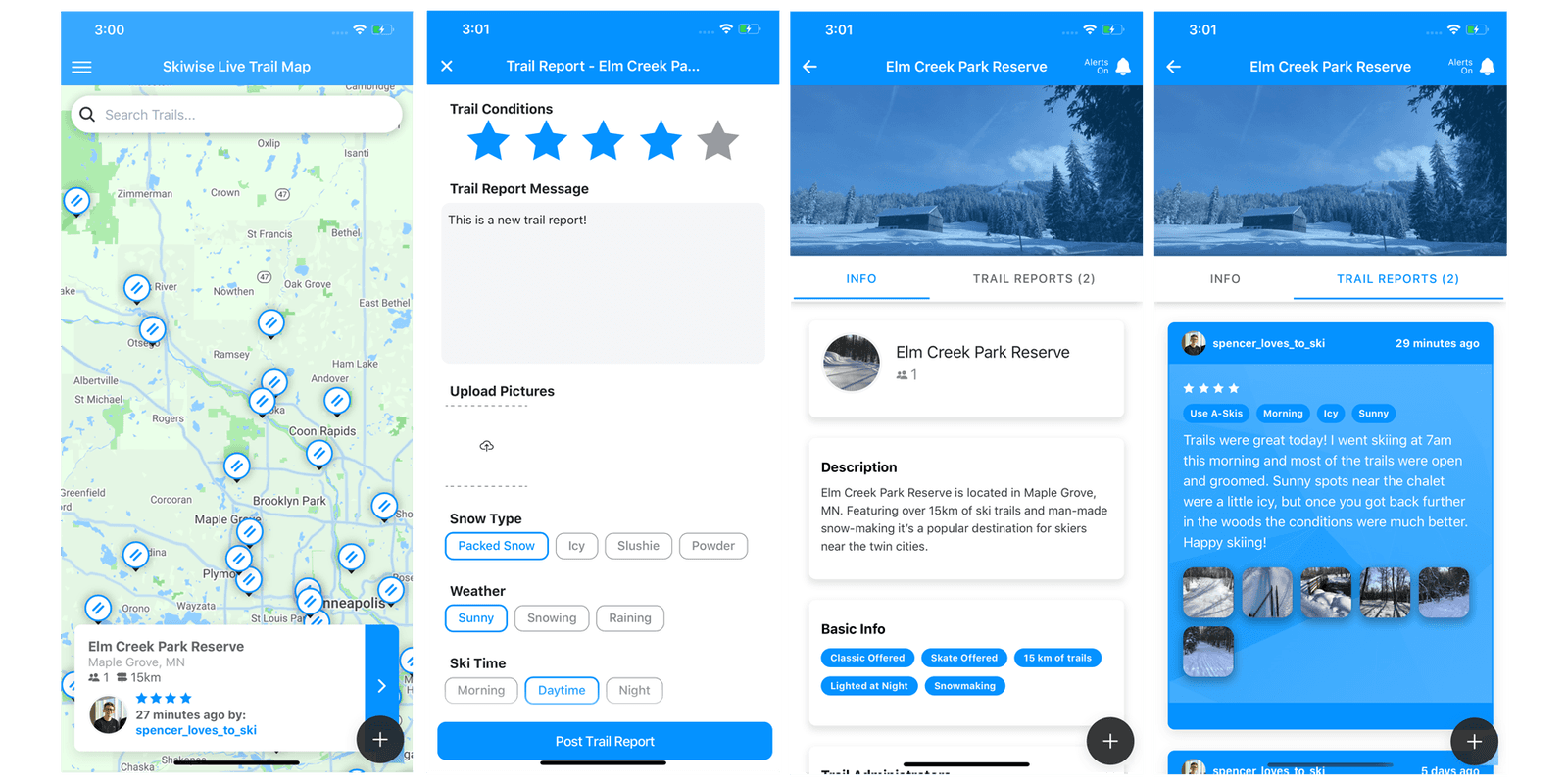 Skiwise app interface across devices